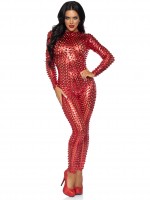 86892 Laser Cut Metallic Catsuit