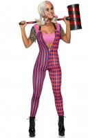 86920 3 Pc Comic Vixen, Includes Zip Up Jumpsuit With Suspender Straps, Confetti