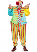 86941 2 Pc Circus Clown, Includes Satin Rainbow Jumpsuit With Ring Waist And Mat