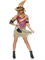 86943 4 Pc Scarecrow Cutie, Includes Patchwork Dress With Straw Accents, Burlap 