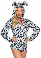 86951 Darling Dalmatian, Features Ultra Soft Plush Zip Up Bodysuit With Collar A