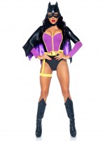 87064 4 Pc Bombshell Bat, Includes Long Sleeved Zip Up Bodysuit With Snap Crotch