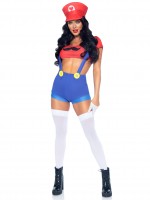 87070 3 Pc Gamer Babe, Includes Character Crop Top, Suspender Shorts With Icon A