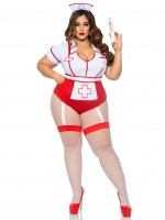 87086X 2 Pc Nurse Feelgood, Includes Snap Crotch Garter Bodysuit With Attached A