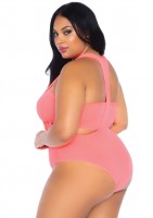 89261X 2 Pc Opaque Bandeau And Suspender Bodysuit