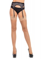 Fishnet Thigh Hi With 3 Stretch Lace Top