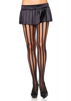 Sheer Pantyhose With Opaque Vertical Stripes