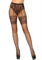 9281 Lace French Cut Faux Garter Industrial Net Tights