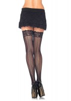 Stay Up Micro Net Thigh Highs With Diamond Twist Backseam