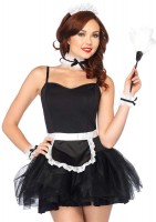A1971 4 Piece French Maid Kit, Apron, Neck Piece, Wrist Cuffs, And Headband