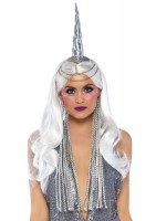 A2816 Celestial Unicorn Headband With Chain Accent And Braided Mane