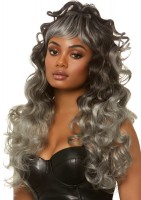 A2856 24 Long Curly Wispy Bang Wig With Half Up Pony