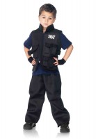 2 Piece Swat Officer Multi Pocket Utility Vest Fingerless Gloves