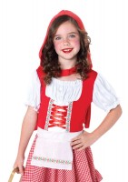 C48120 2 Piece Lil Miss Red, Peasant Apron Dress And Matching Cape