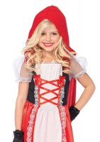C48143 2 Piece Red Riding Hood, Long Apron Dress, Detachable Hooded Cape