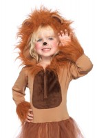 Cuddly Lion Petticoat Dress With Attached Furry Lion Mane Hood.