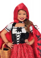 C49103 2 Piece Storybook Riding Hood, Dress N Hooded Cape With Illustration Back