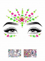 EYE026 Vibe Neon Adhesive Black Light Face Jewel Sticker And 2 Of 3g Body Glitte
