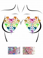 NIPPLE010 Prism Adhesive Jewel Nipple Stickers And 2 Of 3g Body Glitter Packets