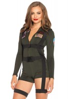 2 Piece Top Gun Romper Spandex Romper With Body Harness