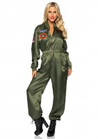 TG86931 Top Gun Parachute Flight Suit, Features Zip Up Nylon Jumpsuit With Inter
