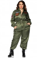 TG86931X Top Gun Parachute Flight Suit, Features Zip Up Nylon Jumpsuit With Inte