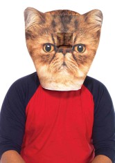 Foam Angry Cat Mask O/s Orange