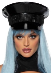 2772 Rhinestone Trimmed Military Hat