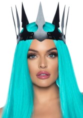 2774 Faux Leather Spiked Crown