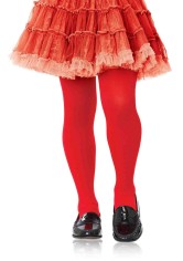 Girls Opaque Tights 4 6 Red 4