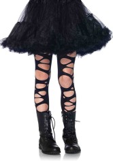 Tattered Tights X Large Black