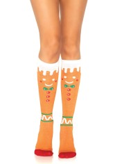 5611 Gingerbread Man Knee High Socks