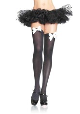 6255 Nylon Over The Knee With Bow