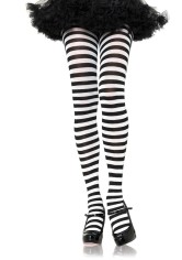 7100Q Plus Size Striped Tights