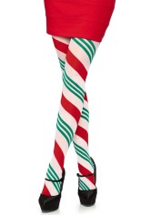 7955 Holiday Ribbon Striped Tights