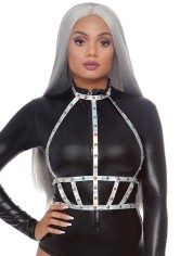 8285 Iridescent Studded Vinyl Body Harness