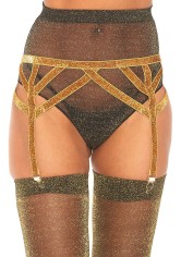 8887 Shimmer Lurex Elastic Garter Belt