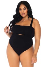 89261X 2 Pc Opaque Bandeau And Suspender Bodysuit