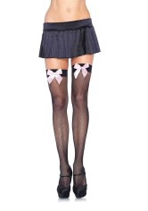 9018 Fishnet Stocking With Bow