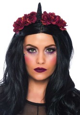 A2847 Dark Velvet Unicorn Flower Headband