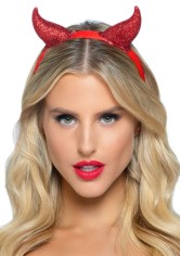 A2883 Latex Glitter Devil Horn Headband