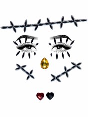 EYE035 Stitches Adhesive Face Jewels Sticker