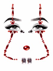 EYE036 Clown Adhesive Face Jewels Sticker