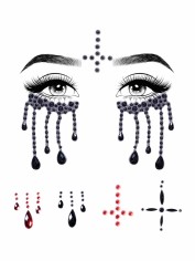 EYE038 Possessed Adhesive Face Jewels Sticker