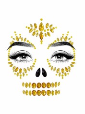 EYE039 Sugar Skull Adhesive Face Jewels Sticker