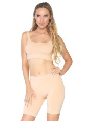 NK004 2 Pc Seamless Opaque Spandex Crop Tank And Bike Shorts