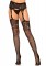 1605 Rhinestone Lace Top Fishnet Stockings With Lace Foot And Attached Garter Be