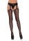 Faux Lace Up Dual Net Backseam Stockings With Attached Garterbelt