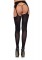 Diamond Net Opaque Stockings With Attached Garterbelt