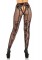 Fleur De Lace Suspender Illusion Crotchless Tights With Bow Accent